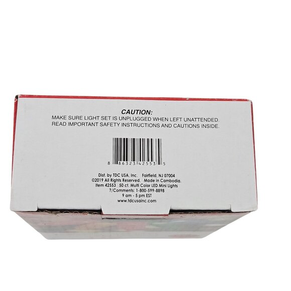 TDC USA LED 50 Mini Lights Set of 3 Multi Color Indoor Outdoor 11ft Green Wire - Picture 5 of 10